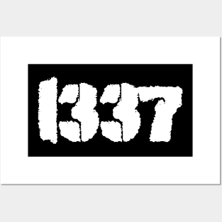 1337, white text Posters and Art